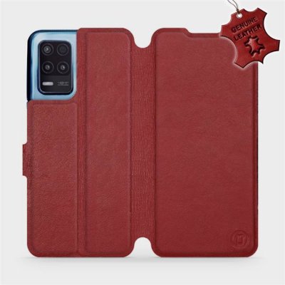 Pouzdro Mobiwear Flip Realme 8 5G - Tmavě červené - L_DRS Dark Red Leather – Zboží Mobilmania