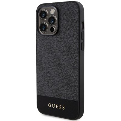 Pouzdro Guess PU 4G Stripe MagSafe Apple iPhone 15 Pro Max černé