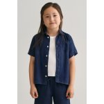 Gant Reg. Linen Ss Shirt modrá – Zboží Dáma