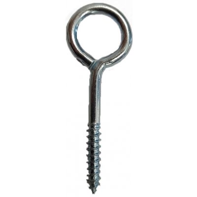Oko s vrutem do dřeva, oko 14 mm, vrut 40 mm, drát 3,8mm, povrch zinek bílý, (100ks) – Hledejceny.cz