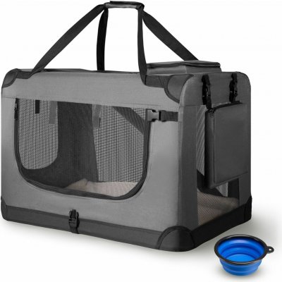 JUSKYS Přepravní box Lassie skládací a přenosný s dekou taškou a držadly oxfordská látka L 50 x 70 x 52 cm – Sleviste.cz