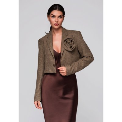 Larica dámská bunda LW-BLZB-0100 DARK BEIGE – Zboží Dáma