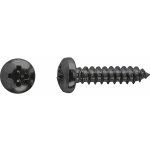 Vrut do plechu s půlkulatou hlavou PH2 plný závit černě pozink. 4,2x13 mm, 12 ks – Hledejceny.cz