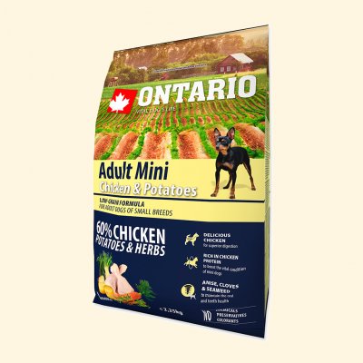 Ontario Adult Mini Chicken & Potatoes & Herbs 2,25 kg – Zboží Mobilmania