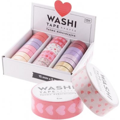 Paper Design Samolepící páska Washi Hearts 15 mm x 5 m – Sleviste.cz