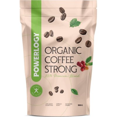 POWERLOGY Organic Coffee Strong zrnková 0,9 kg – Hledejceny.cz