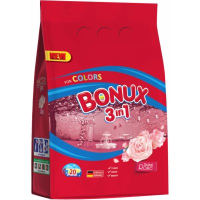 Bonux 3in1 Colors Radiant Rose pací prášek 20 PD 1,5 kg – Zboží Mobilmania