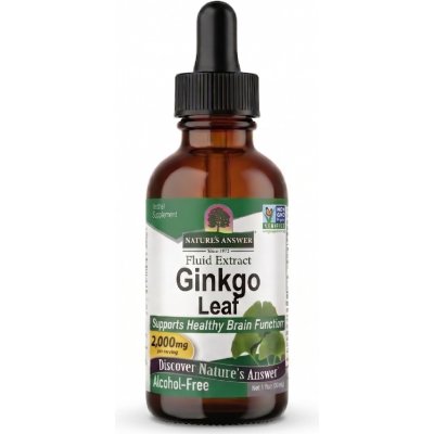 Nature's Answer Ginkgo Leaf Fluid Extract, ginkgo biloba, extrakt, 2000 mg, 30 ml – Hledejceny.cz