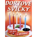 LIMA Dortové svíčky s držáky Růžové