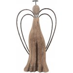 Hnědá dekorace dřevěná figurka anděl Angel Rustic L 14*4*26 cm Clayre & Eef – Hledejceny.cz