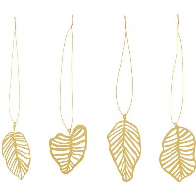Mosazné ozdoby Deco Leaf Brass set 4 ks COOEE Design – Hledejceny.cz