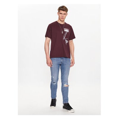 Levi's T-Shirt 16143-1011 Bordó – Zboží Mobilmania