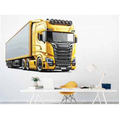 Nalepte.cz Žlutý kamion arch 20 x 15 cm
