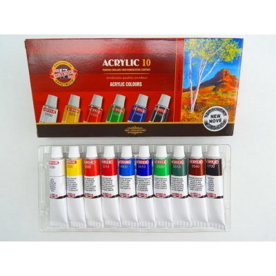 Koh-i-noor akrylové barvy Acrylic 162703/10 sada 10 ks 16ml – Sleviste.cz