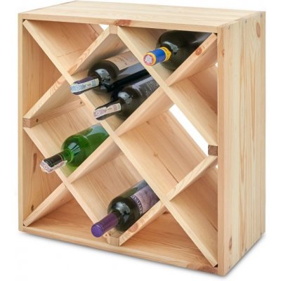 ČistéDřevo Dřevěný regál na víno plástev medu 52 x 52 x 25 cm 1 ks – HobbyKompas.cz