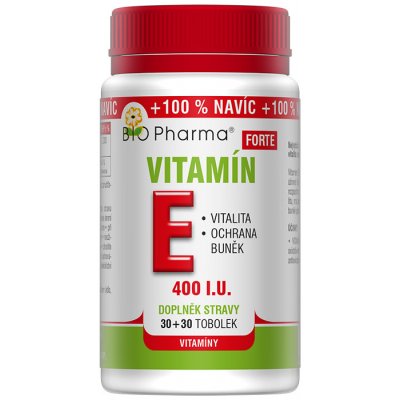 Bio Pharma Vitamín E Forte 400 I.U.30+30 tobolek – Hledejceny.cz