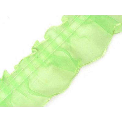 Volánkový prýmek šíře 35 mm - 1m zelený – Zboží Dáma