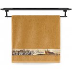 Veba ručník NORA tisk město Praha okrová 50 x 100 cm – Sleviste.cz