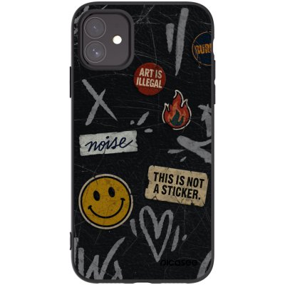 Picasee silikonový černý obal pro Apple iPhone 11 - STICKERS x TAGS – Zboží Mobilmania