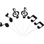 Zápichy do dortu - Sada 6 ks - Noty a houslové klíče - Černé – Hledejceny.cz