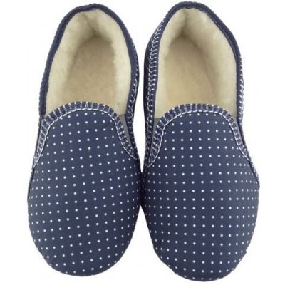 Zateplené papuče puntík modrý – Zboží Dáma