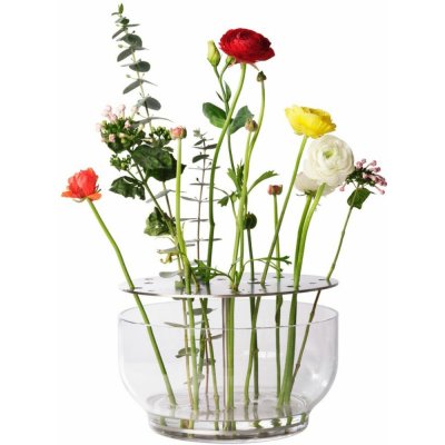 Váza IKEBANA 24 cm, stříbrná, sklo, Fritz Hansen – Hledejceny.cz