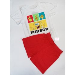 Dětský letní set/pyžamo Spongebob červený