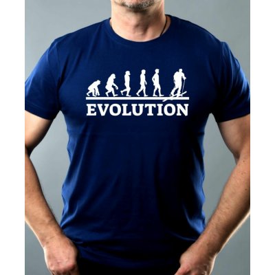 Evolution skialpy bílý tisk tričko Basic – Sleviste.cz