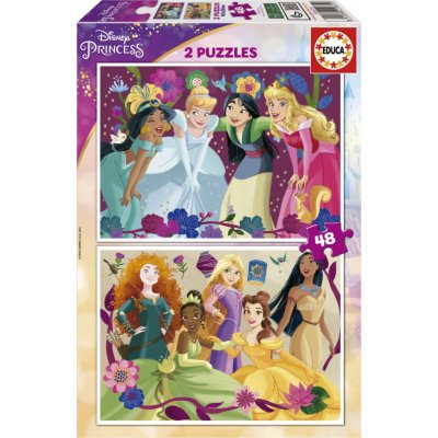 Educa 16851 CARDBOARD Disney Princess 2 x 48 dílků