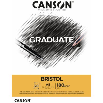 Canson Skicák Graduate Bristol na kresbu a skici 180g m2 20ks A5