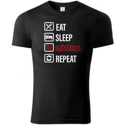 Roblox tričko Eat Sleep Repeat černé