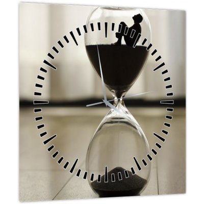 Obraz přesýpacích hodin (s hodinami), jednodílný 30x30 cm s hodinami – Zboží Mobilmania