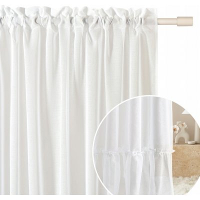 Záclona Room99 polyester hladká bílá 400x250 cm páska – Hledejceny.cz