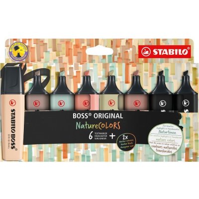 Stabilo Boss Original NatureCOLORS EO70/8-2-1 8 ks sada béžová teplá šedá zemitá zelená bahenní zelená siena umbra 2x černá – Zboží Mobilmania