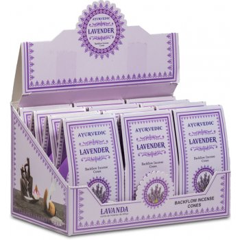 Ayurvedic Lavender backflow indické vonné františky tekoucí dým 10 ks