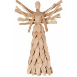 J-Line by Jolipa Přírodní dřevěný anděl z větviček se šátkem Scarf branches 30*10*49cm – Hledejceny.cz