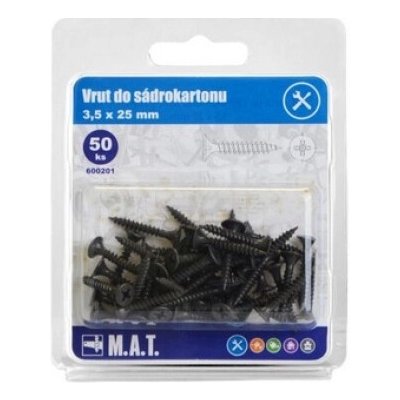 M.A.T. Group Vruty do sádrokartonu 3,5 x 25mm fosfátované jemný závit (50ks) – Hledejceny.cz