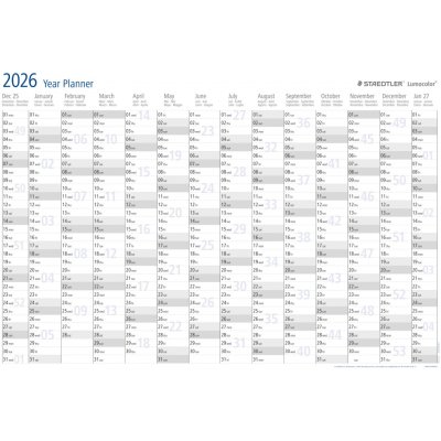 STAEDTLER Roční plánovač Lumocolor, 84 × 60 cm, v angličtině 2026 – Sleviste.cz