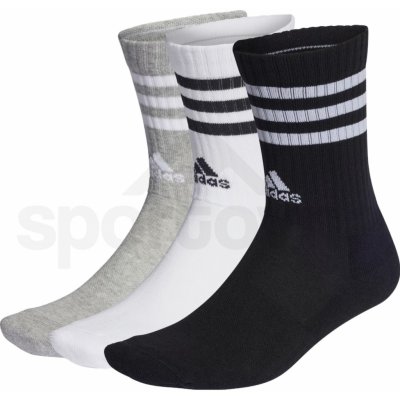 adidas 3-Stripes Cushioned Sportswear Crew 3P U IC1323 medium grey heather/white/black white – Zboží Mobilmania
