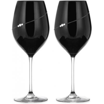 Diamante sklenice na červené víno Silhouette City Black s krystaly Swarovski 2 x 470 ml