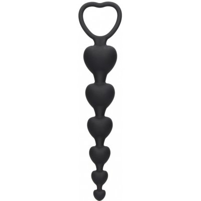 Shots Ouch! Anal Heart Beads Black Silikonové anální korálky – Hledejceny.cz
