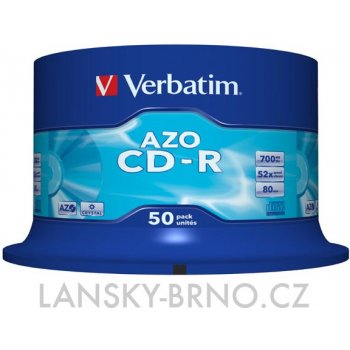 Verbatim CD-R 700MB 52x, Super AZO, spindle, 50ks (43343)