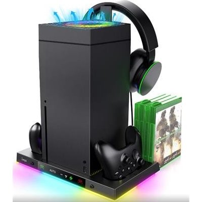 iPega XBX024S Multifunkční Nabíjecí RGB Stojan s Chlazením pro Xbox – Sleviste.cz