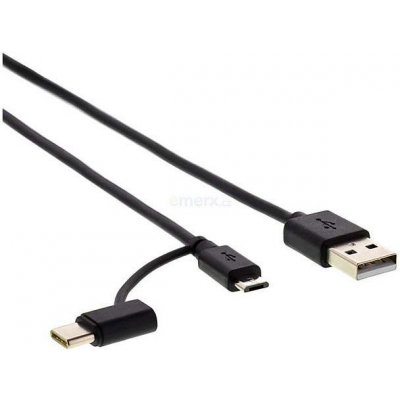 Sencor SCO 522-015 BK USB A/M-Micro B/C 2.0, 1,5m, černý