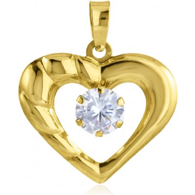 Gemmax Jewelry Zlatý přívěsek Srdce se zirkonem GLPYB 30901