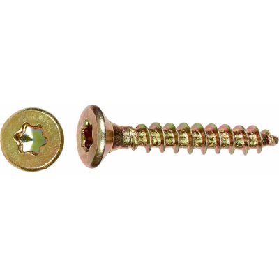 Uni vrut se zápustnou hlavou TX10 plný závit žlutě pozink. 3x16 mm, 100 ks – Hledejceny.cz