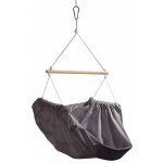 Závěsné houpací křeslo šedé HOJDAVAK MAXI s polštářkem, Lano bílé - Indoor tkanina – Zboží Dáma
