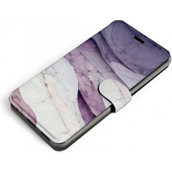 Pouzdro Mobiwear Flip Apple iPhone 13 Mini - VP31S Bílý a fialový mramor