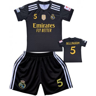 Numberoplus Premium dětský Fotbalový dres Komplet Black Real Madrid FC Bellingham – Sleviste.cz
