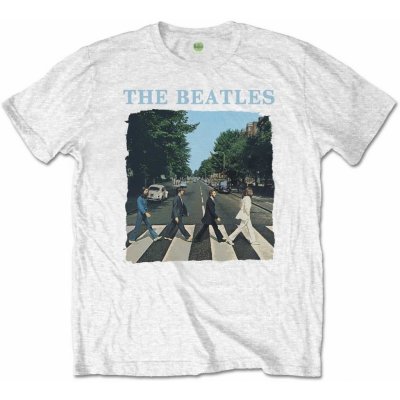 The Beatles tričko Abbey Road & Logo bílá